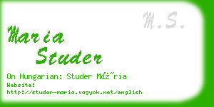 maria studer business card